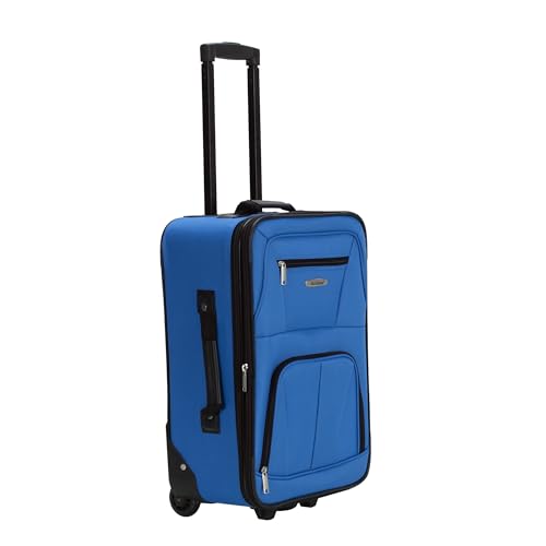 Rockland Fashion Softside 2 Piece Luggage Set, Expandable, (14" Tote/19" Upright), Blue