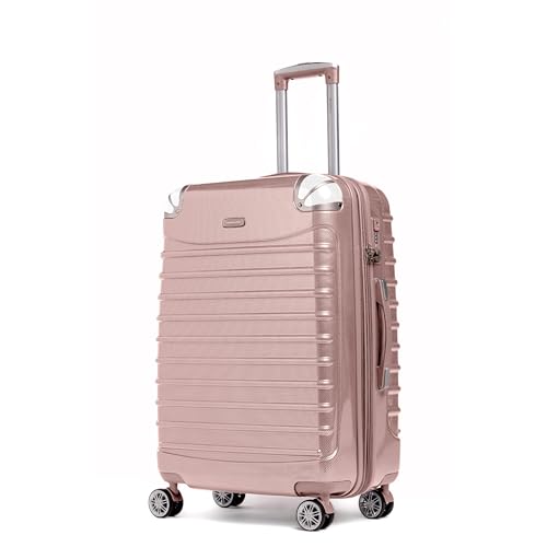 Gabbiano Vintage 3-Piece Luggage PC Hard Shell Set – Expandable Polycarbonate Luggage Set with Spinner Wheels, TSA Lock, Hardside Vintage Luggage Sets (Rose Gold, Carry-On 21")