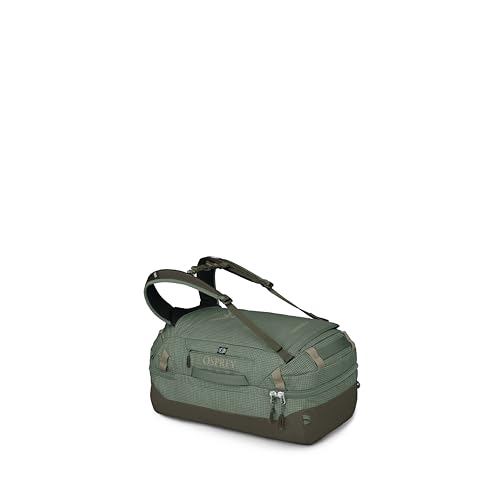 Osprey Transporter 44L Durable Squffel Bag - Water Resistant Square Split Travel Duffel Backpack, Pine Leaf Green