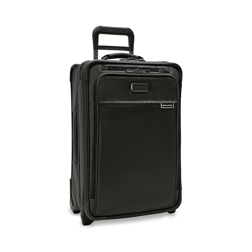Briggs & Riley Essential 22" 2-Wheel Expandable Carry On - Luggage for Travel, Suitcases with Wheels, Softside Rolling Bag for Men & Women, Self-Repairing Zipper - Baseline Collection, Black
