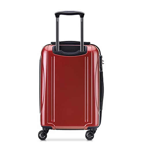 Delsey Luggage Helium Aero, International Carry On Luggage, 19", Front Pocket Hard Case Spinner Suitcase, Brick Red