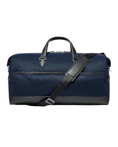 Paravel Rove Duffle Bag - Midnight Blue, Recycled Polyester, Medium - EcoCraft Twill, Vegan Leather