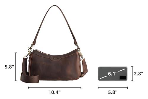 S-ZONE Leather Shoulder Bag for Women Small Crossbody Bags Hobo Purses with 2 Straps