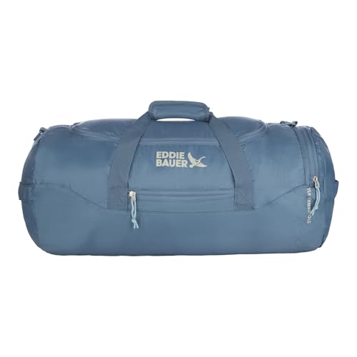 Eddie Bauer Stowaway Packable Duffel Bag | Travel | Foldable | Lightweight | Durable | Ripstop Polyester, 45L, Tile Blue