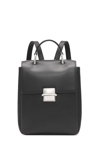 Calvin Klein Clove Triple Compartment Flap Backpack, Black/Silver, One Size