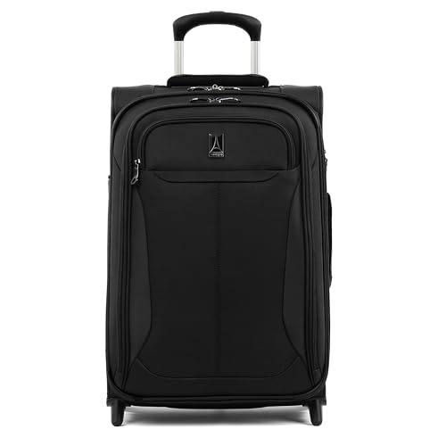 Travelpro Tourlite Softside 22" Expandable Carry-On Rollaboard (2-Wheel) Lightweight Luggage, Black Suitcase
