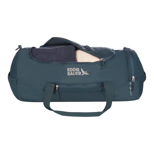 Eddie Bauer Stowaway Packable Duffel Bag | Travel | Foldable | Lightweight | Durable | Ripstop Polyester, 45L, Marine