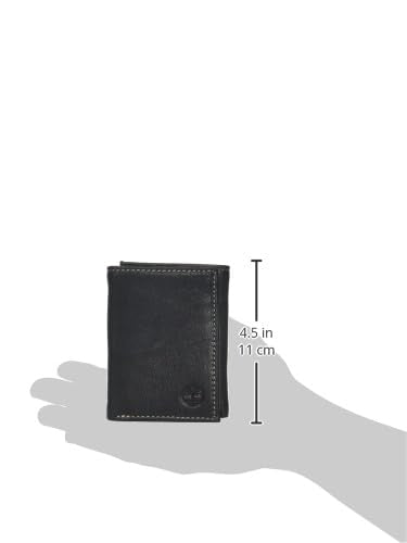Timberland Men's Genuine Leather Rfid Blocking Trifold Wallet, Black, One Size