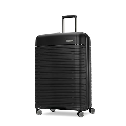 Samsonite Elevation Plus - Large Hardside Luggage - Scratch Resistant Polypropylene Shell, RightHeight™ Adjustable Handle, Integrated AirTag Holder, TSA Lock, WetPak™ Compartment - Triple Black