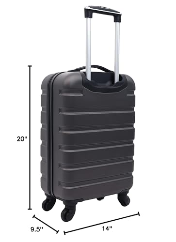 Wrangler 22" Hardside Spinner Carry-On Luggage, Charcoal