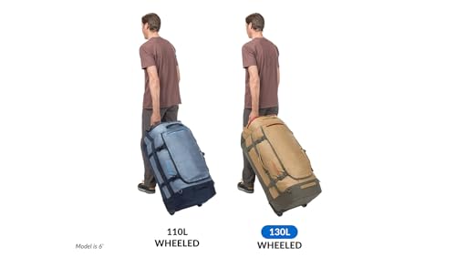 Eagle Creek Cargo Hauler Wheeled Duffel - Durable Duffel Bag for Travel - Easy Access Compartment - Deployable Backpack Straps - Lockable Zipper Opening - Charcoal - 130L
