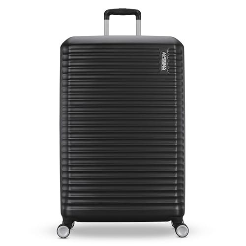 American Tourister Stratum 3.0 Large 28-Inch Spinner, Airline Approved, Durable Hardside Luggage, Expands 1.5", RightHeight™ Adjustable Handle, Black
