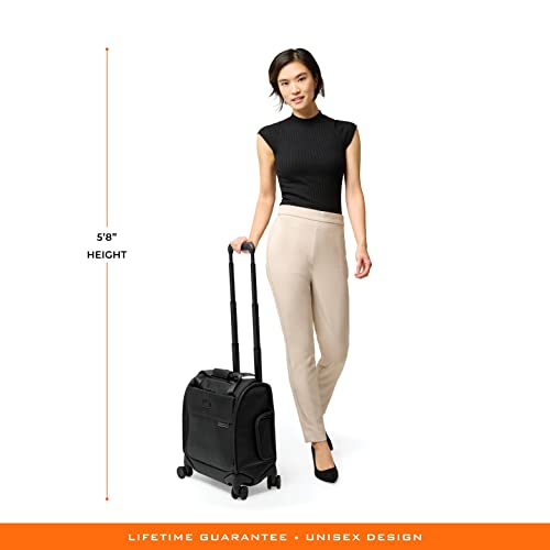 Briggs & Riley Cabin Spinner - Carry On Luggage for Travel, Suitcases with Wheels, Softside Rolling Bag for Men & Women, Fits Under Plane Seat, Interlocking Handle - Baseline Collection, Black