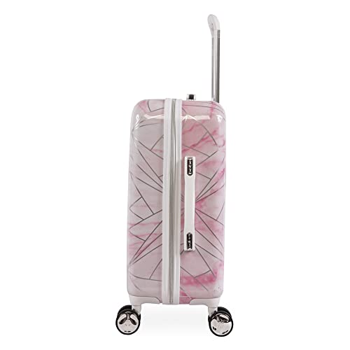 bebe Women's Luggage Alana 21" Hardside Carry-On, Pink Marble