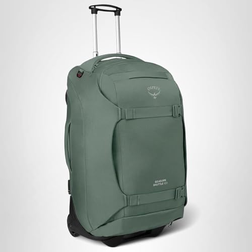 Osprey Sojourn Shuttle 30"/100L Wheeled Duffel Luggage – Rugged, High-Capacity Travel Bag with Oversized Wheels and Reinforced Frame – Built for Long-Haul Travel and Gear Protection, Koseret Green