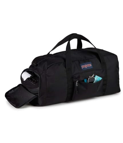 JanSport Weekender Large Duffel - Travel or Gym Bag, Durable Weekender with Front Utility Pocket & Side Grab Handles - Black