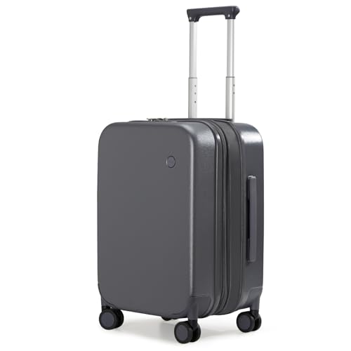 mixi 20 Inch Expandable Carry on Luggage 22x14x9 Airline Approved Suitcases with Spinner Wheels, Hardside Rolling Travel Suitcase PC with TSA Lock, Rock Gray