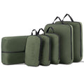LEVEL8 Compression Packing Cubes for Suitcase, 6 Set Travel Bags with Shoe Organizer, Packing Organizers Travels Accessories in 4 Sizes (Extra Large, Large, Medium, Small), Green