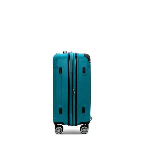 Gabbiano Bravo Expandable Hardside Suitcases with Spinner Wheels, Rolling Travel Bag Bundle, Lightweight ABS Hardshell, 3-Piece Hardside Luggage Set (Green, Carry-On 21")