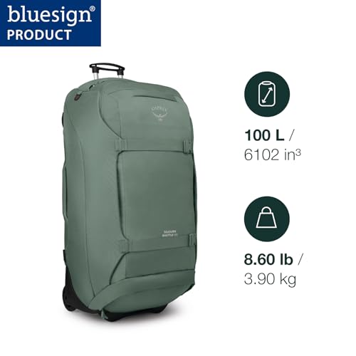 Osprey Sojourn Shuttle 30"/100L Wheeled Duffel Luggage – Rugged, High-Capacity Travel Bag with Oversized Wheels and Reinforced Frame – Built for Long-Haul Travel and Gear Protection, Black