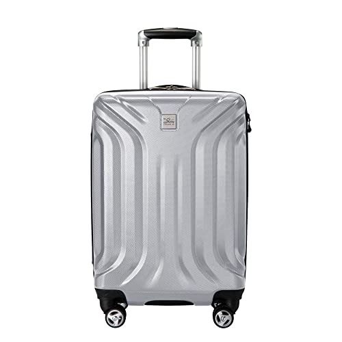 SKYWAY Skyway Nimbus 4.0 Hardside Spinner Luggage (Shiny Silver, Carry-On 20-Inch) (49M-20)