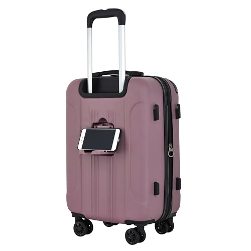 Travelers Club Chicago Plus Hardside Luggage, Mauve, 20" Carry-On
