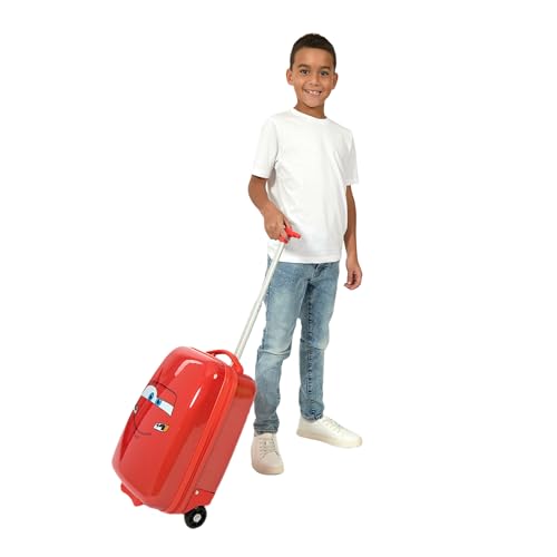 Bioworld Cars Lightning McQueen Big Face 16.5" Toddler Two-Wheel Carry On Luggage