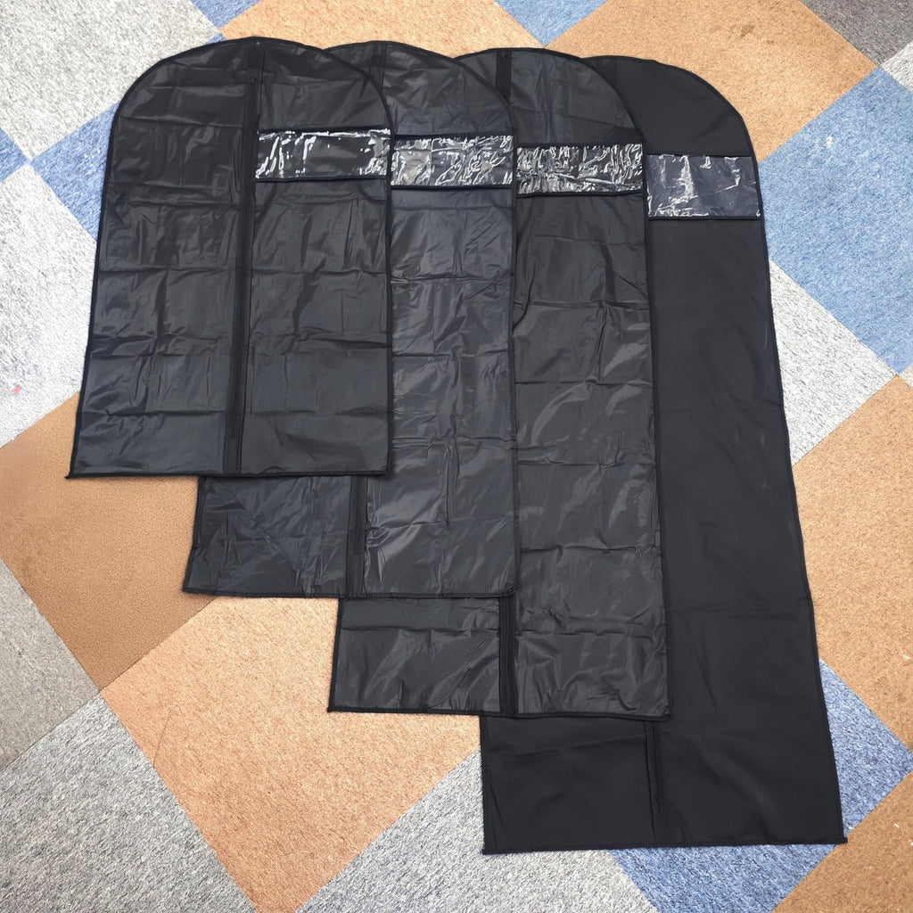 39 - Inch Garment Bags Covers,Hanging Clothes Bag, Suit Cover Bags with Clear Window for Hanging Closet Clothes Storage and Travel (Black - 39Inch)