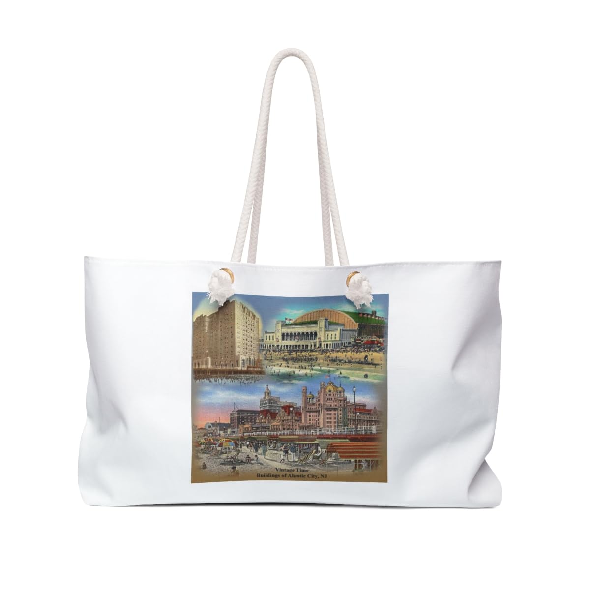 3dRose Buildings of Atlantic City, Vintage Weekender Bag