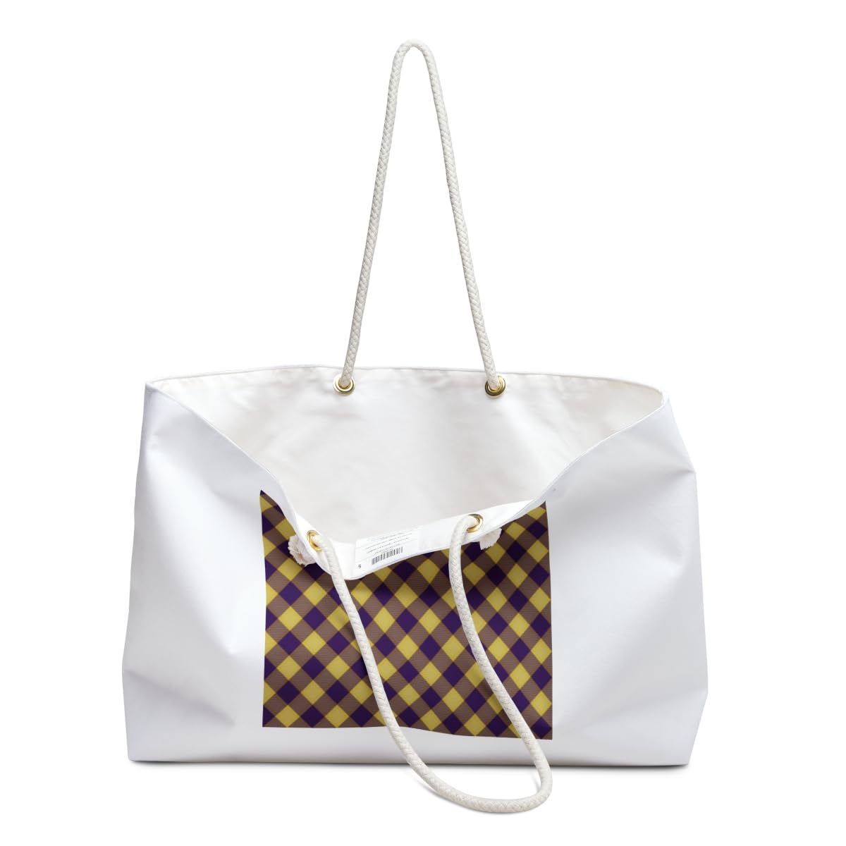 3dRose Purple and Gold LSU Tartan Dark purple and yellow Weekender Bag
