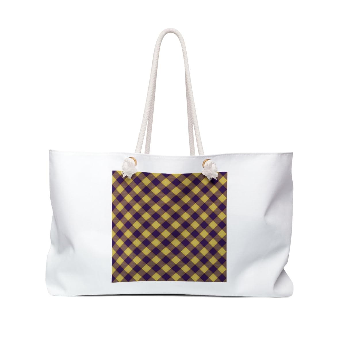 3dRose Purple and Gold LSU Tartan Dark purple and yellow Weekender Bag