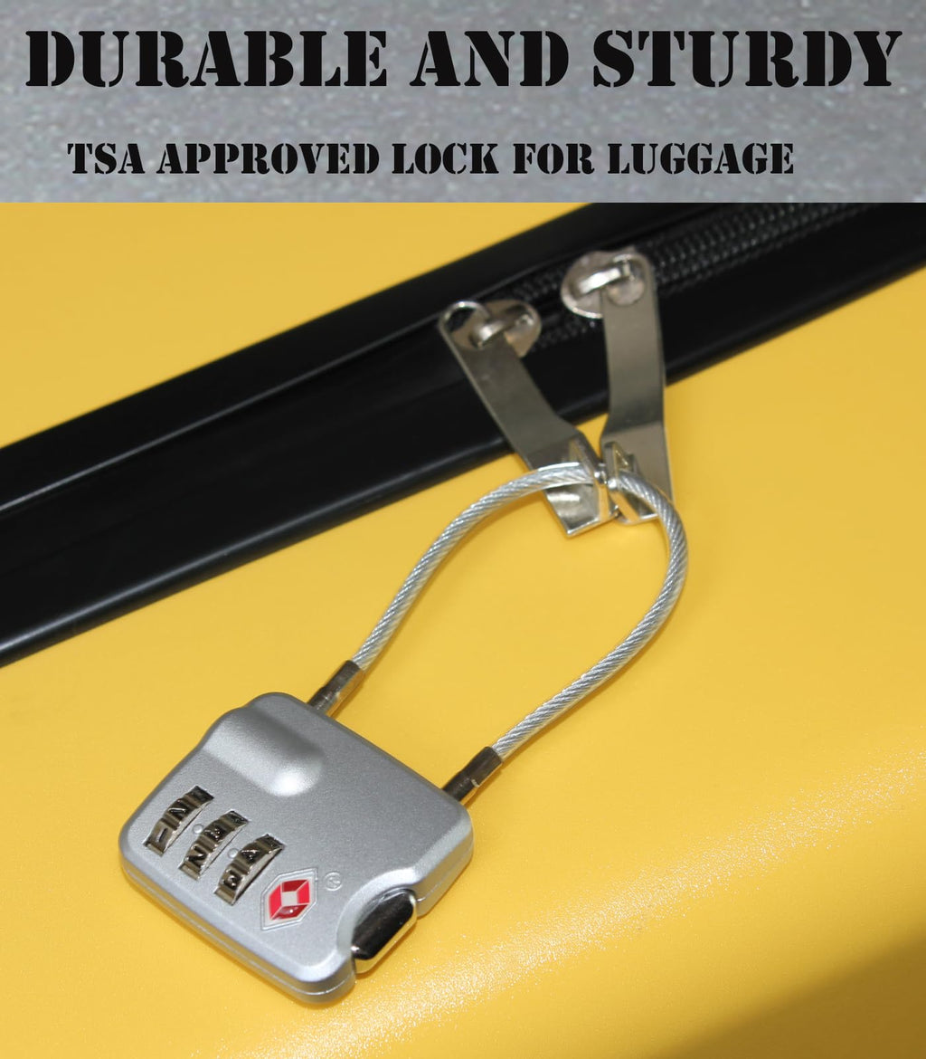 4 Pack TSA Approved Luggage Lock for Suitcases, Backpack, and Baggage with Zinc Alloy Body