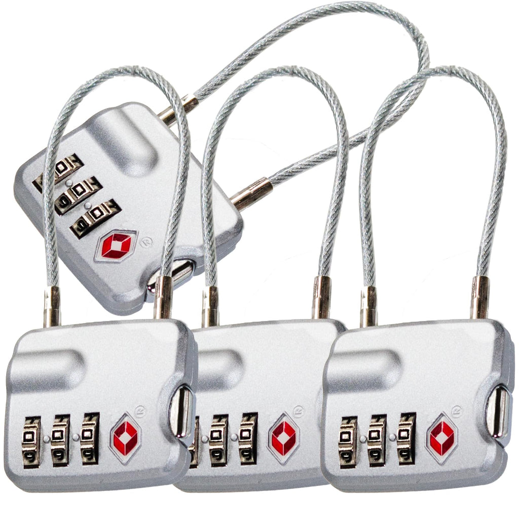 4 Pack TSA Approved Luggage Lock for Suitcases, Backpack, and Baggage with Zinc Alloy Body