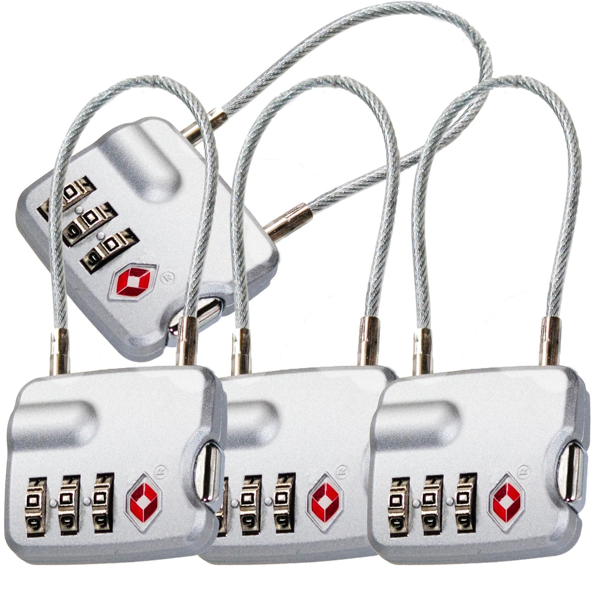 4 Pack TSA Approved Luggage Lock for Suitcases, Backpack, and Baggage with Zinc Alloy Body