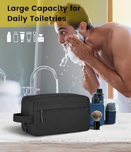 Vorspack Travel Toiletry Bag for Men - Hanging Toiletries Bag Water Resistant Travel Bag for Toiletries Accessories - Black