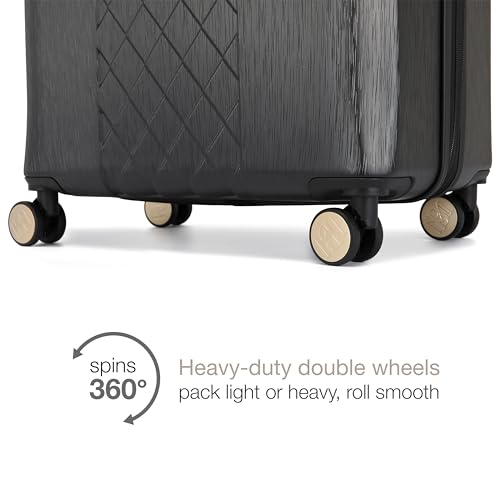 Badgley Mischka Diana Expandable Chic 3-Piece Luggage Set with Spinner Wheels - Black