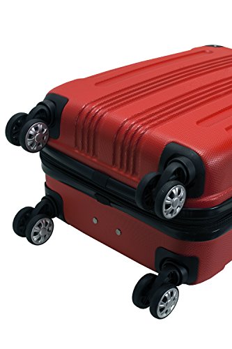 Rockland London Hardside Spinner Wheel Luggage, Carry-On 20", Red