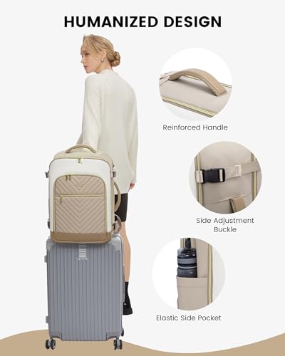 LOVEVOOK Large Travel Backpack for Women, TSA Carry on Backpack for Airplanes, 40L Personal Item Travel Bag for Women fits 17" Laptop,Waterproof Carry on Bag Airplane Approved with 3 Packing Cubes