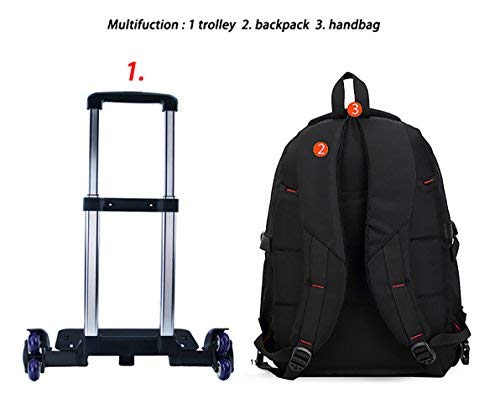 Meetbelify Boys Rolling Backpack Big Kids Backpacks with Wheels for Boys for School Roller Backpack on Wheels Trolley Luggage