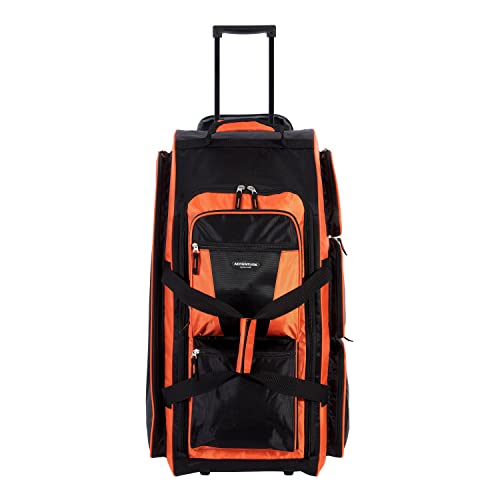 Travelers Club Xpedition 30 Inch Multi-Pocket Upright Rolling Duffel Bag, Bright Orange, 30'' Suitcase (85130-820)