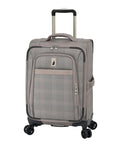 London Fog Brentwood IV 20" Expandable Spinner Carry-On Softside Suitcase, Rose Charcoal
