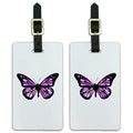 Butterfly with Flowers Luggage ID Tags Suitcase Carry-On Cards - Set of 2