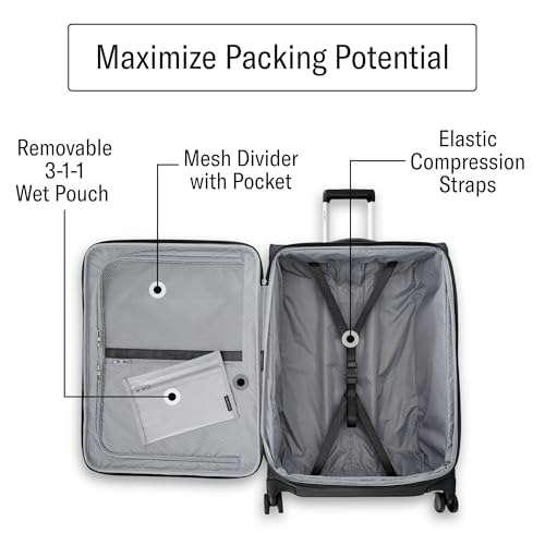Samsonite UpLIFT Lightweight Medium Checked Softside Luggage with Spinner Wheels - Expandable - Airline-Approved, Polyester Soft Suitcase for Ultra Light Travel - Black