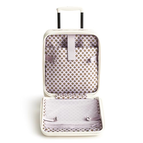 Vera Bradley Women's Hardside Luggage 17 Inch Adair Underseat Roller, Cottage Cream, One Size
