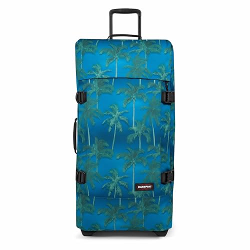 EASTPAK Tranverz L – 121L Large Soft Sided Checked Luggage, Dual Compartments, TSA Lock, Compression Straps & Smooth Inline Wheels, Brize Tree Navy