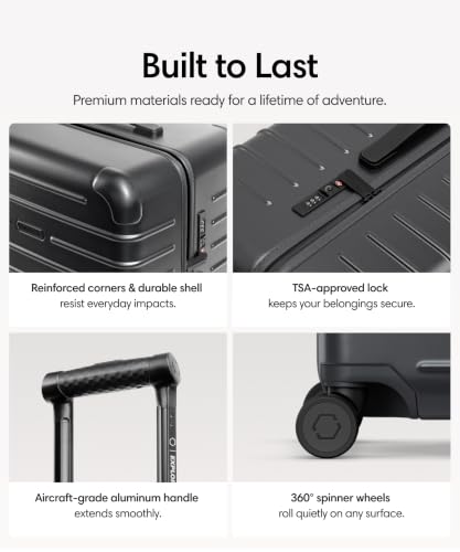 Solgaard Check-In Lite Suitcase - Hard-Shell 24.8" Travel Luggage (Grey)