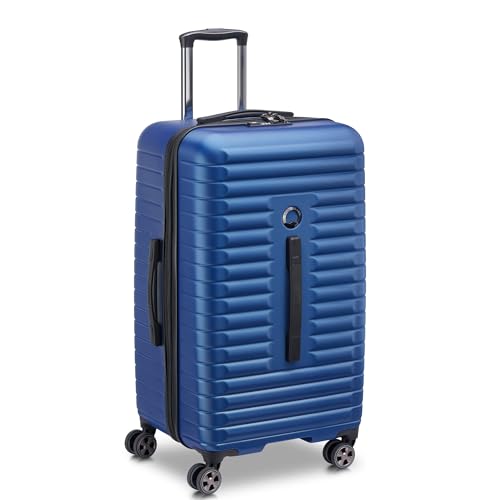 DELSEY PARIS Cruise 3.0 Hardside Expandable Luggage with Spinner Wheels, Blue, Checked 26 Inch Trunk