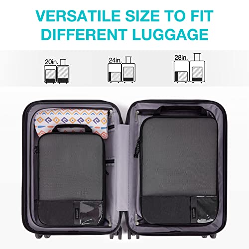 BAGSMART 2 Set Compression Packing Cubes for Travel, Lightweight Luggage Organizer Bags, Durable Space Saver Bags Travel Essentials