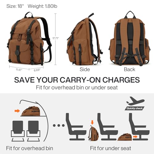 mixi 20 Inch Expandable Wide Handle Carry On Luggage and 18 Inch Travel Backpack as a set