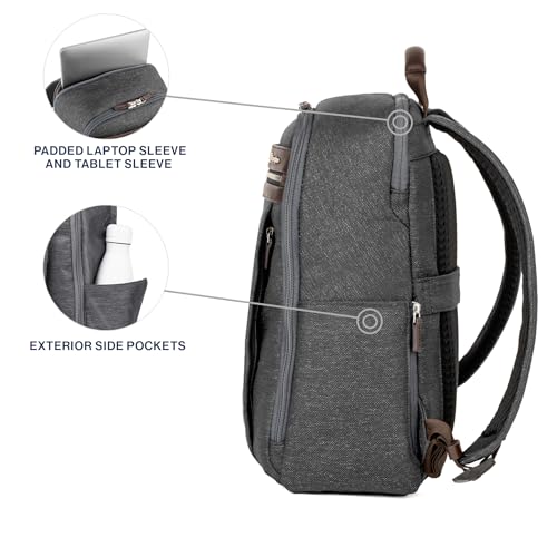 Travelpro Platinum Elite Slim Laptop Travel Backpack, Fits up to 16 Inch Laptop, Business, Water Resistant, Men and Women, Vintage Grey